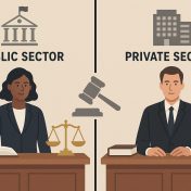 The differences between public and private sector legal careers